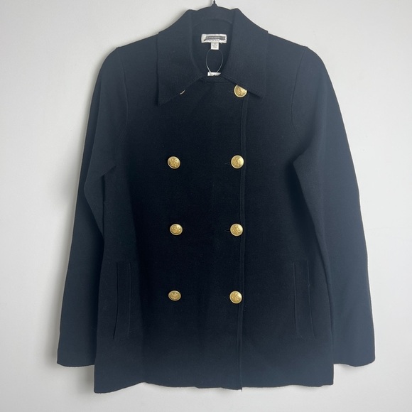 NEW J. Crew Women's Black Size XS Warwick Wool Cotton Blend Sweater Blazer Coat - Picture 3 of 15